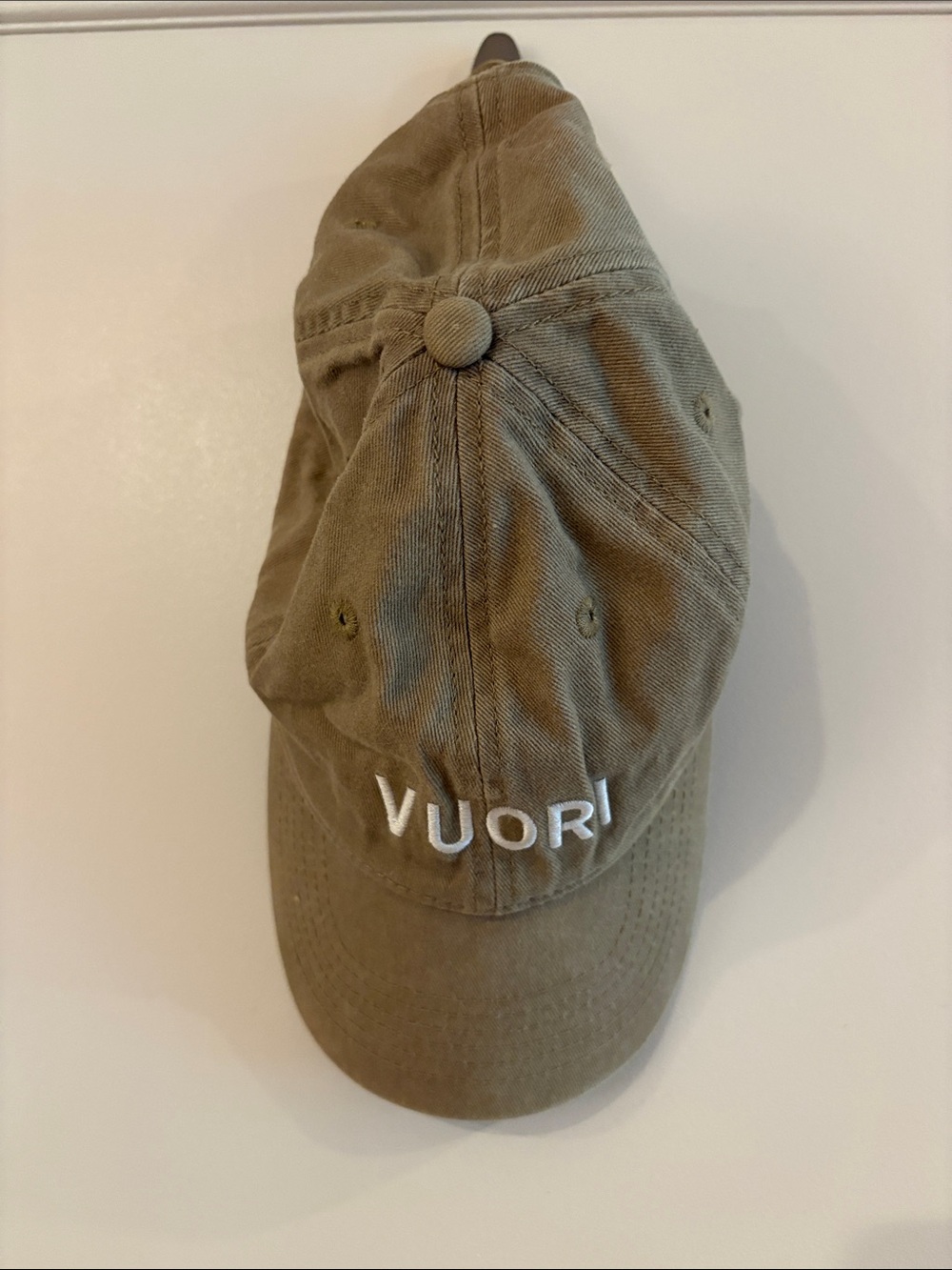 Vuori Olive Baseball Cap with White Logo
